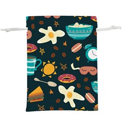 Seamless Pattern With Breakfast Symbols Morning Coffee  Lightweight Drawstring Pouch (xl) by BangZart