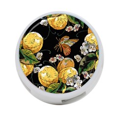 Embroidery Blossoming Lemons Butterfly Seamless Pattern 4-port Usb Hub (one Side) by BangZart