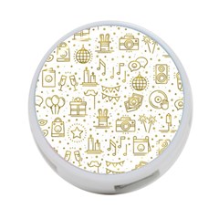 Birthday Party Seamless Pattern Gold Party Decor Elements Birthday Cake Gift Confetti Festive Event  4-port Usb Hub (two Sides) by BangZart
