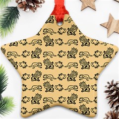 Inka Cultur Animal - Animals And Occult Religion Star Ornament (two Sides) by DinzDas