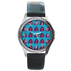 Little Devil Baby - Cute And Evil Baby Demon Round Metal Watch by DinzDas