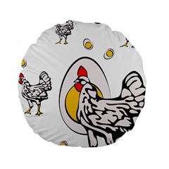 Roseanne Chicken, Retro Chickens Standard 15  Premium Round Cushions by EvgeniaEsenina