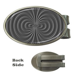 Abstract Metallic Spirals, Silver Color, Dark Grey, Graphite Colour Money Clips (oval)  by Casemiro