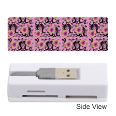 60s Girl Floral Pink Memory Card Reader (stick) by snowwhitegirl