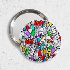 Graffit Characters Seamless Pattern Art 2 25  Handbag Mirrors by Amaryn4rt