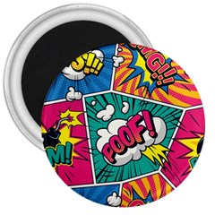 Comic Colorful Seamless Pattern 3  Magnets by Amaryn4rt