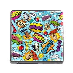 Comic Elements Colorful Seamless Pattern Memory Card Reader (square 5 Slot) by Amaryn4rt