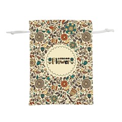Seamless Pattern With Flower Birds Lightweight Drawstring Pouch (l) by Amaryn4rt