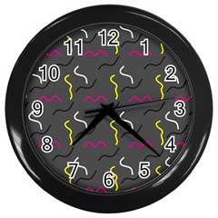 Gray Pattern Wall Clock (black) by Saptagram