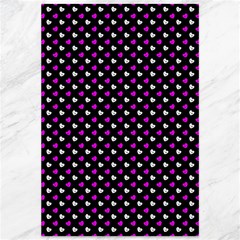 White And Pink Hearts At Black, Vector Handrawn Hearts Pattern Canvas 12  X 18  by Casemiro