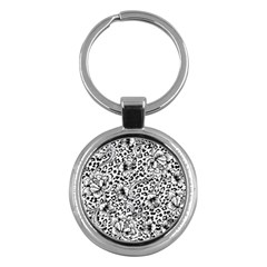 Vector-eclectic-fabric-seamless-pattern-animal-background-with-baroque-ornament Key Chain (round) by Sobalvarro
