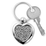 Vector-eclectic-fabric-seamless-pattern-animal-background-with-baroque-ornament Key Chain (Heart) Front