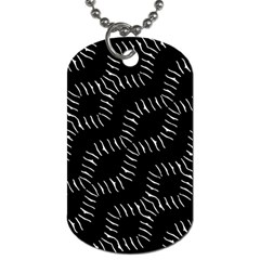 Black And White Geo Print Dog Tag (one Side) by dflcprintsclothing