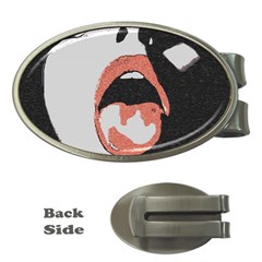 Wide Open And Ready - Kinky Girl Face In The Dark Money Clips (oval)  by Casemiro