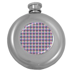 Pink And Blue Round Hip Flask (5 Oz) by Sparkle