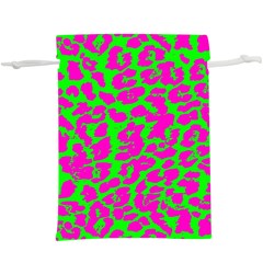 Neon Big Cat  Lightweight Drawstring Pouch (xl) by Angelandspot