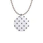 Housefly Drawing Motif Print Pattern 1  Button Necklace Front