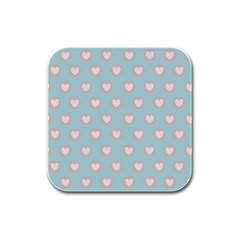 Stir Crazy For You - Blue  Rubber Square Coaster (4 Pack)  by MooMoosMumma