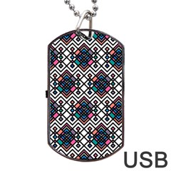 Boho Geometric Dog Tag Usb Flash (one Side) by tmsartbazaar
