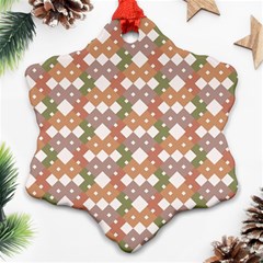 Squares And Diamonds Snowflake Ornament (two Sides) by tmsartbazaar
