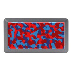 Red And Blue Camouflage Pattern Memory Card Reader (mini) by SpinnyChairDesigns