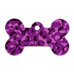 Dark Purple Camouflage Pattern Dog Tag Bone (One Side) Front