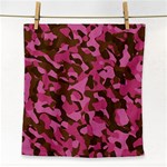 Pink and Brown Camouflage Face Towel Front