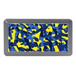 Blue and Yellow Camouflage Pattern Memory Card Reader (Mini) Front