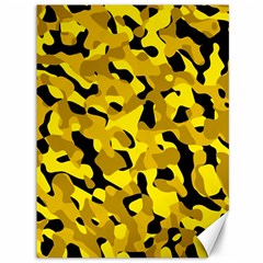 Black And Yellow Camouflage Pattern Canvas 36  X 48  by SpinnyChairDesigns