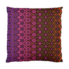 Abstract Retro Floral Stripes Pattern Standard Cushion Case (two Sides) by SpinnyChairDesigns