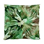 Green Brown Abstract Floral Pattern Standard Cushion Case (Two Sides) Back