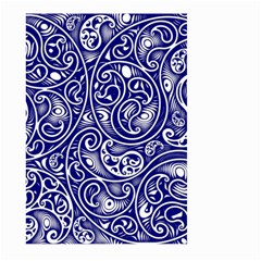 Blue White Paisley Intricate Swirls Large Garden Flag (two Sides) by SpinnyChairDesigns
