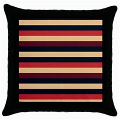 Seventies Stripes Throw Pillow Case (black) by tmsartbazaar