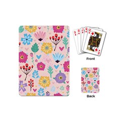 Tekstura-fon-tsvety-berries-flowers-pattern-seamless Playing Cards Single Design (mini) by Sobalvarro