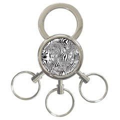 Zebra Print Stripes 3-ring Key Chain by SpinnyChairDesigns