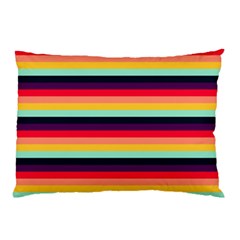 Contrast Rainbow Stripes Pillow Case (two Sides) by tmsartbazaar