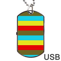 Multicolor With Black Lines Dog Tag Usb Flash (one Side) by tmsartbazaar