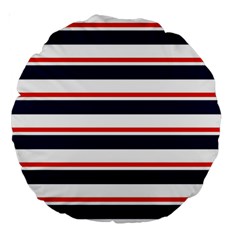 Red With Blue Stripes Large 18  Premium Round Cushions by tmsartbazaar