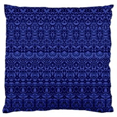 Boho Navy Blue  Large Cushion Case (two Sides) by SpinnyChairDesigns