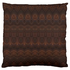 Boho Chocolate Brown Large Cushion Case (two Sides) by SpinnyChairDesigns