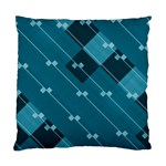 Teal Blue Stripes and Checks Standard Cushion Case (Two Sides) Back