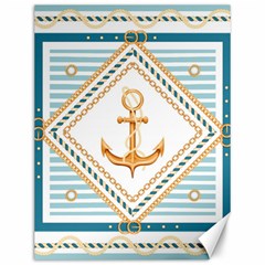 Chain Pattern Blue 6 Canvas 12  X 16  by designsbymallika