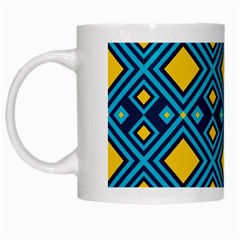 Geometric Abstract Diamond White Mugs by tmsartbazaar