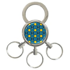 Geometric Abstract Diamond 3-ring Key Chain by tmsartbazaar