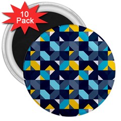 Geometric Hypnotic Shapes 3  Magnets (10 Pack)  by tmsartbazaar