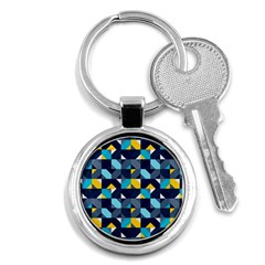 Geometric Hypnotic Shapes Key Chain (round) by tmsartbazaar