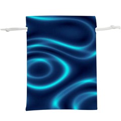 Blue Wavy  Lightweight Drawstring Pouch (xl) by Sabelacarlos