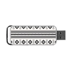 Black And White Aztec Portable Usb Flash (two Sides) by tmsartbazaar
