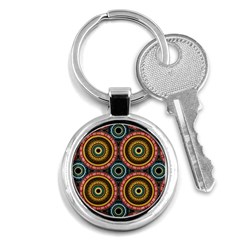 Aztec Multicolor Mandala Key Chain (round) by tmsartbazaar