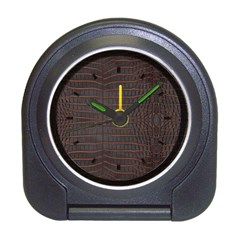 Chestnut Nile Crocodile Skin Travel Alarm Clock by LoolyElzayat